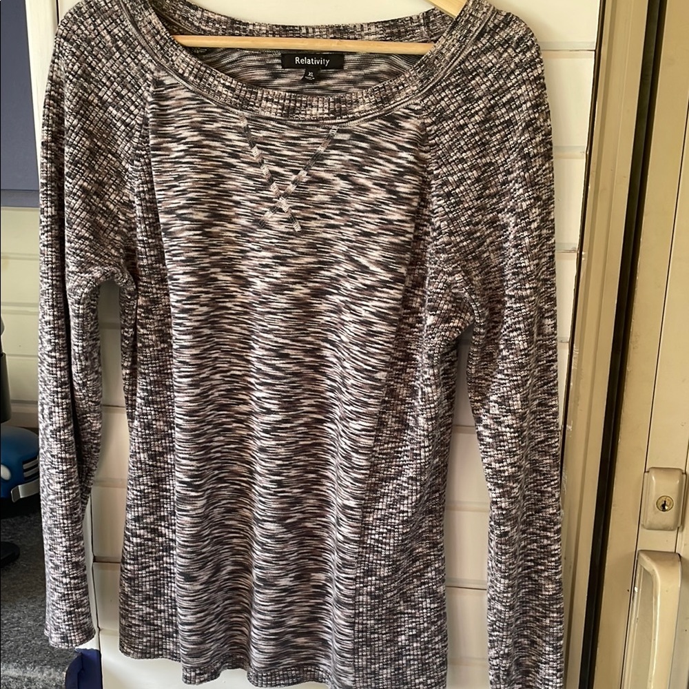 Relativity Black and White Fitted Sweater